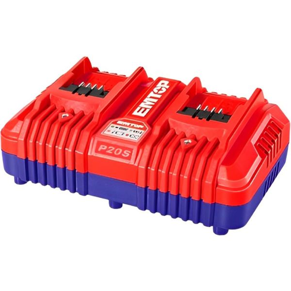 Accesorio - Cargador rapido de bat. 2 Puertos 20V 4Ah. Emtop