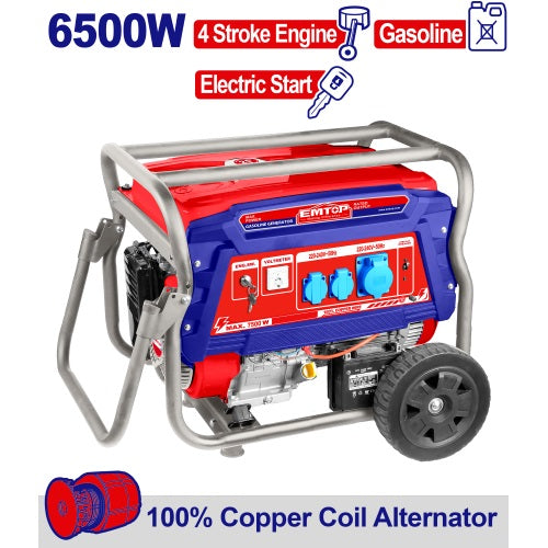 Generador 6500w Naftero. Arranque electrico. Emtop Caja
