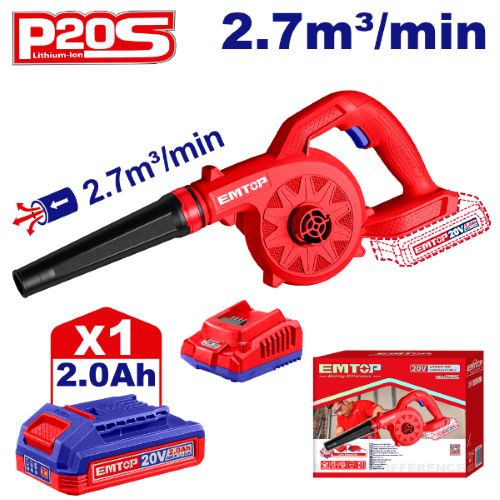 Mini Soplador 20V 1x Bat 20V 2Ah. Emtop