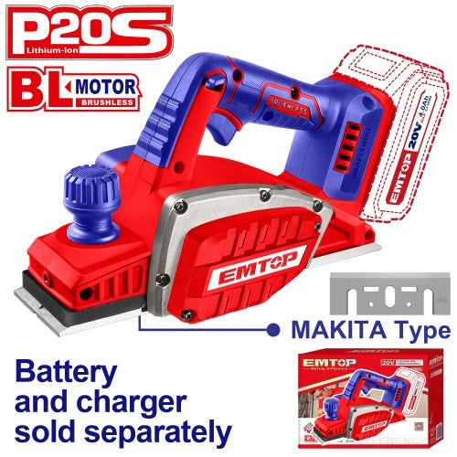 Cepilladora inalambrica BL 20V. Sin Bateria Emtop
