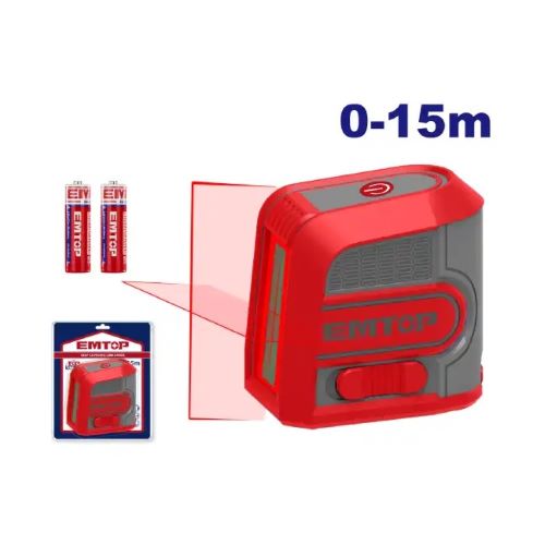 Auto nivelador laser Rojo 15m. Con estuche y soporte. Emtop