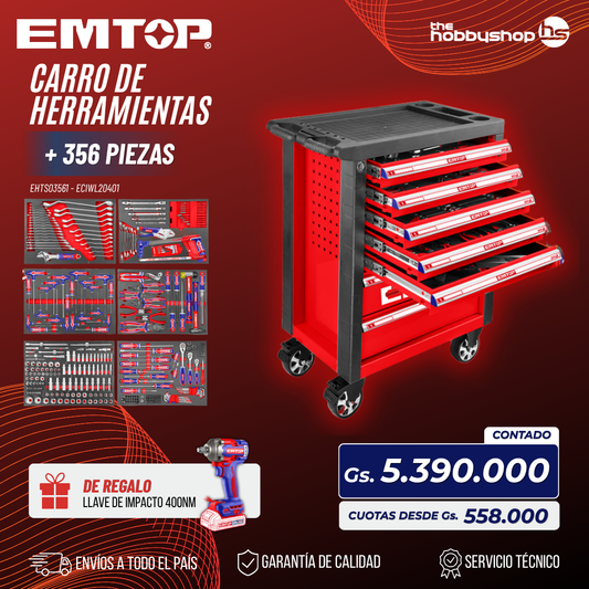 Carro Herramientas. 7 Cajones + Llave de Impacto 1/2" BL 400Nm