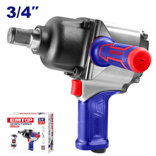 Llave de Impacto Neumatica. 3/4" 1600Nm. Emtop + Acc.