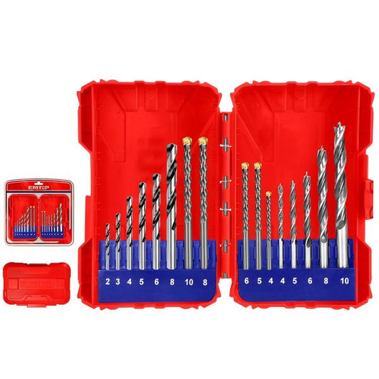 Juego de mechas y puntas 16pzas. Con estuche. Emtop