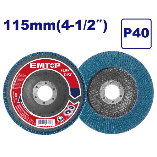 Disco Flap (115x22.2mm). Grano P40. Emtop x Un.