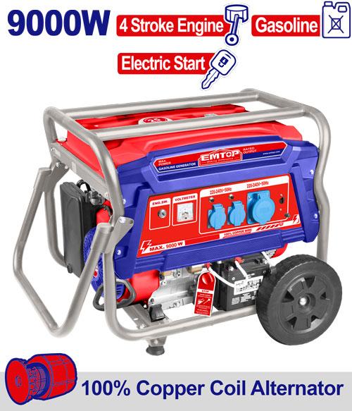Generador 9000w Naftero. Arranque electrico. Emtop Caja