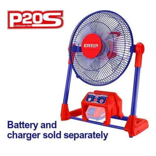 Ventilador 13" AC/DC 20V/220V Sin Bateria. Emtop