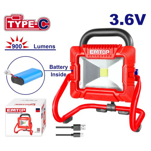 Reflector Portatil LED 900 Lumens 3.6V + Acc. Emtop