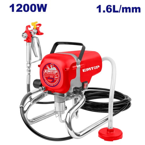 Equipo de Pintar Airless 1200w (1.6Lt/Min) Emtop Caja