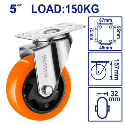 Rueda giratoria 5x1.25" Emtop x Un
