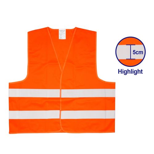 Chaleco reflectivo color naranja flourescente tamaño XL. Emtop