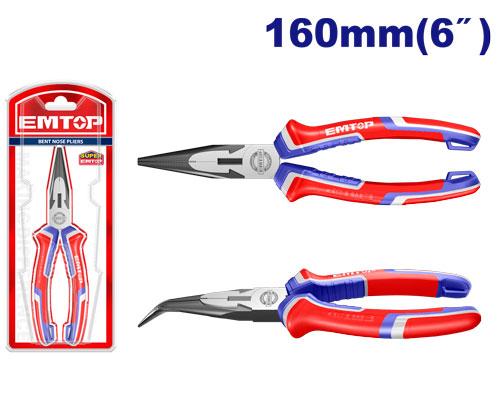 Pinza punta curva 6". Emtop