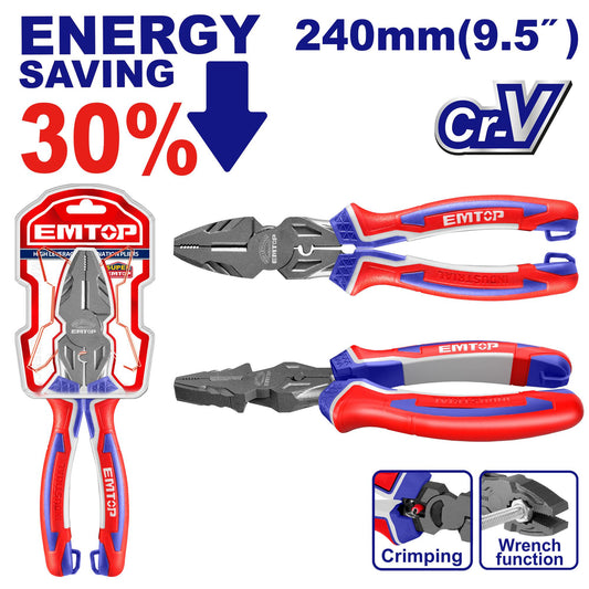 Pinza Universal de alto rendimiento 9.5" CrV. Emtop