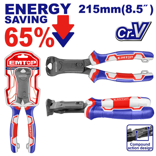 Tenaza de corte 8.5" Doble Engranaje. CrV. Emtop