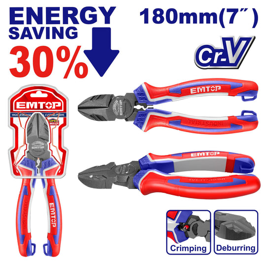 Pinza corte diagonal 7" CrV. Emtop