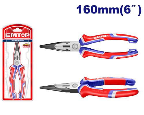 Pinza punta fina media caña 6" Emtop