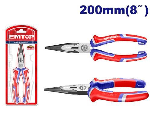 Pinza punta fina media caña 8" Emtop