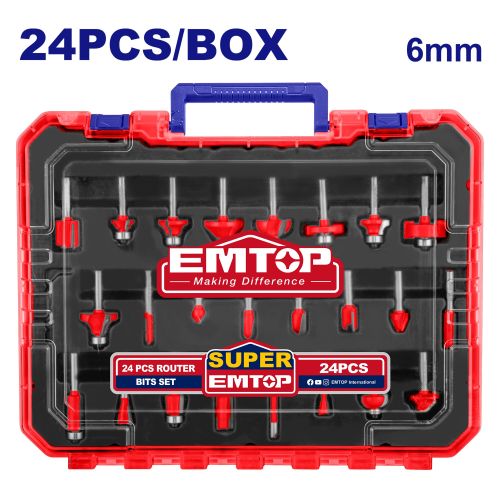 Juego de 24 pzas 6mm para fresadora (M) Emtop