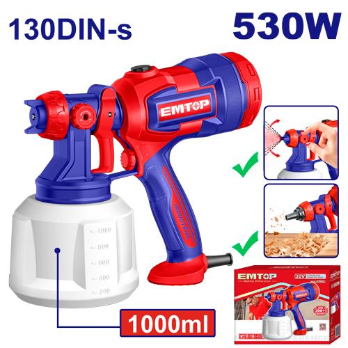 Pistola de Pintar electrica 530W 1000ml. Emtop