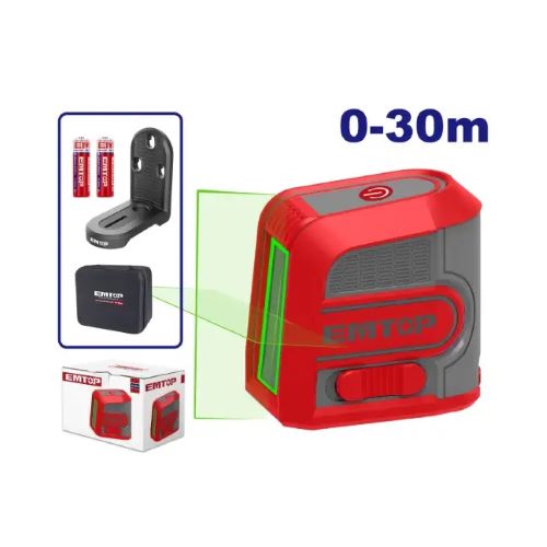 Auto nivelador laser Verde 30m. Con estuche y soporte. Emtop