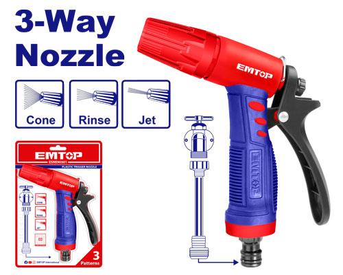Pistola de riego Ergo 3 posiciones (1/2") Emtop Blister