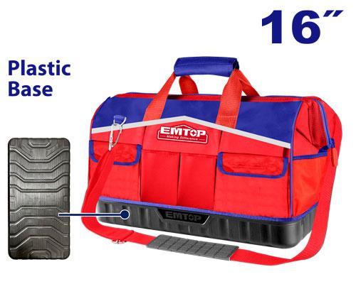 Bolso de tela para Herramientas 16" c/ Base (41x24x26cm). Emtop