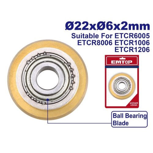 Accesorio - Cuchilla para cortador de pisos y Azulejos Ø22xØ6x2mm Emtop
