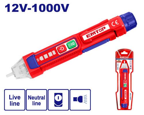 Detector de Corriente Sin Contacto 12-1000V. Emtop