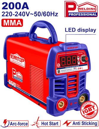 Soldador Inverter MMA IGBT 10-200A. Emtop