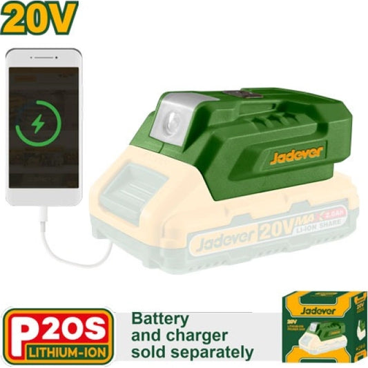 Accesorio - Adaptador 20V a USB. Sin Bat. Jadever Caja
